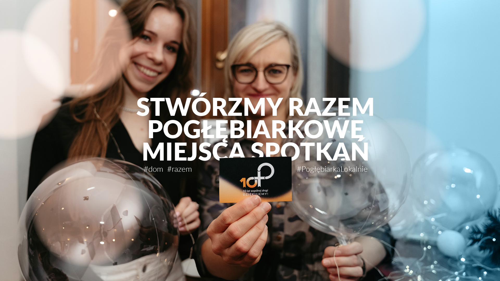 Dwie osoby oraz napis Stwórzmy razem pogłębiarkowe miejsce spotkań