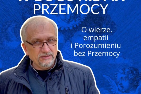 Grafika promocyjna webinaru „W Bogu nie ma przemocy” z o. Mieczysławem Łusiakiem SJ